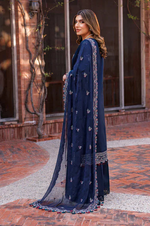 Farasha | Kaavish Lawn 24 | DEEP SAPPHIRE - by - Libasekhas UK - Registered Vendor of : Farasha - 100% Original Designer Dresss