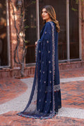Farasha | Kaavish Lawn 24 | DEEP SAPPHIRE - by - Libasekhas UK - Registered Vendor of : Farasha - 100% Original Designer Dresss