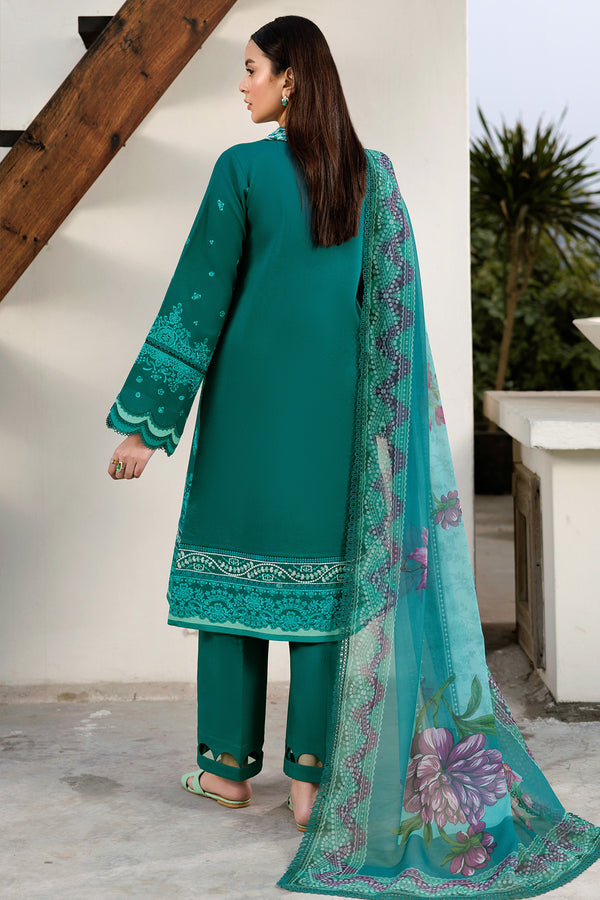 Farasha | Summer Weaves Embroidered Lawn | Dewy Teal - by - Libasekhas UK - Registered Vendor of : Farasha - 100% Original Designer Dresss
