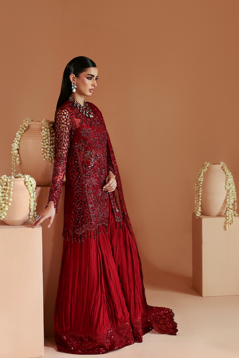 Emaan Adeel | Celestique Formals 25 | SCARLET - by Libasekhas UK - Registered Vendor of : Emaan Adeel - 100% Original Designer Dress