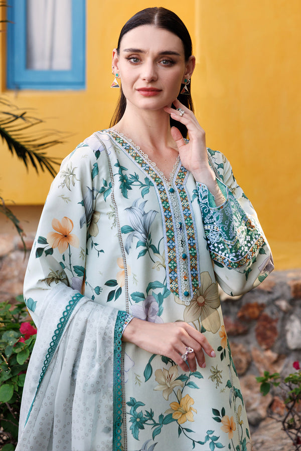 Farasha | Printed Essentials | Aqua Sparkle - by - Libasekhas UK - Registered Vendor of : Farasha - 100% Original Designer Dresss