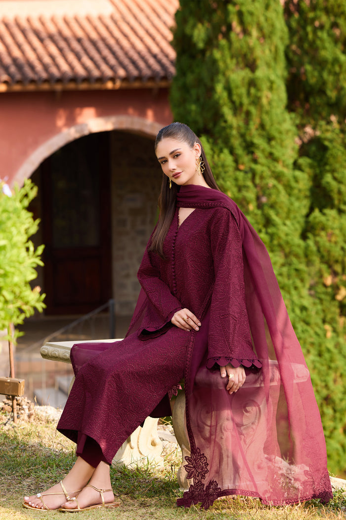 Farasha | Sorine Summer 26 | Autumn Maroon - by Libasekhas UK - Registered Vendor of : Farasha - 100% Original Designer Dress