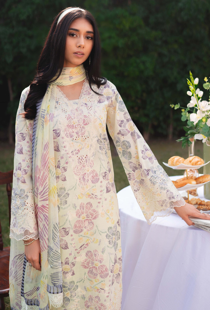 Humdum | Gardenia Lawn 24 |Printkari Lawn - PLG 05 - by - Libasekhas UK - Registered Vendor of : HumDum - 100% Original Designer Dresss