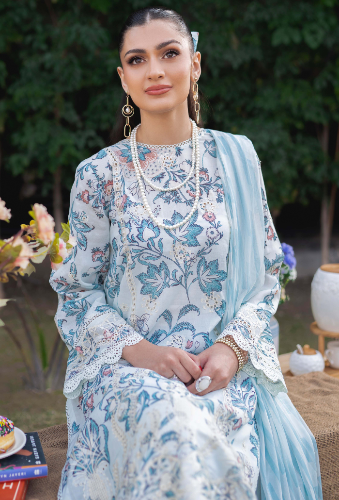 Humdum | Gardenia Lawn 24 |Printkari Lawn - PLG 08 - by - Libasekhas UK - Registered Vendor of : HumDum - 100% Original Designer Dresss