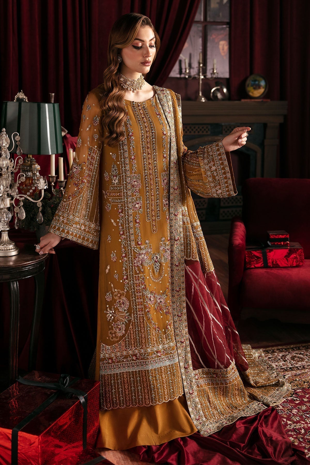 Nureh | Elanora Formal 24 | CRIMSON - by - Libasekhas UK - Registered Vendor of : Nureh - 100% Original Designer Dresss