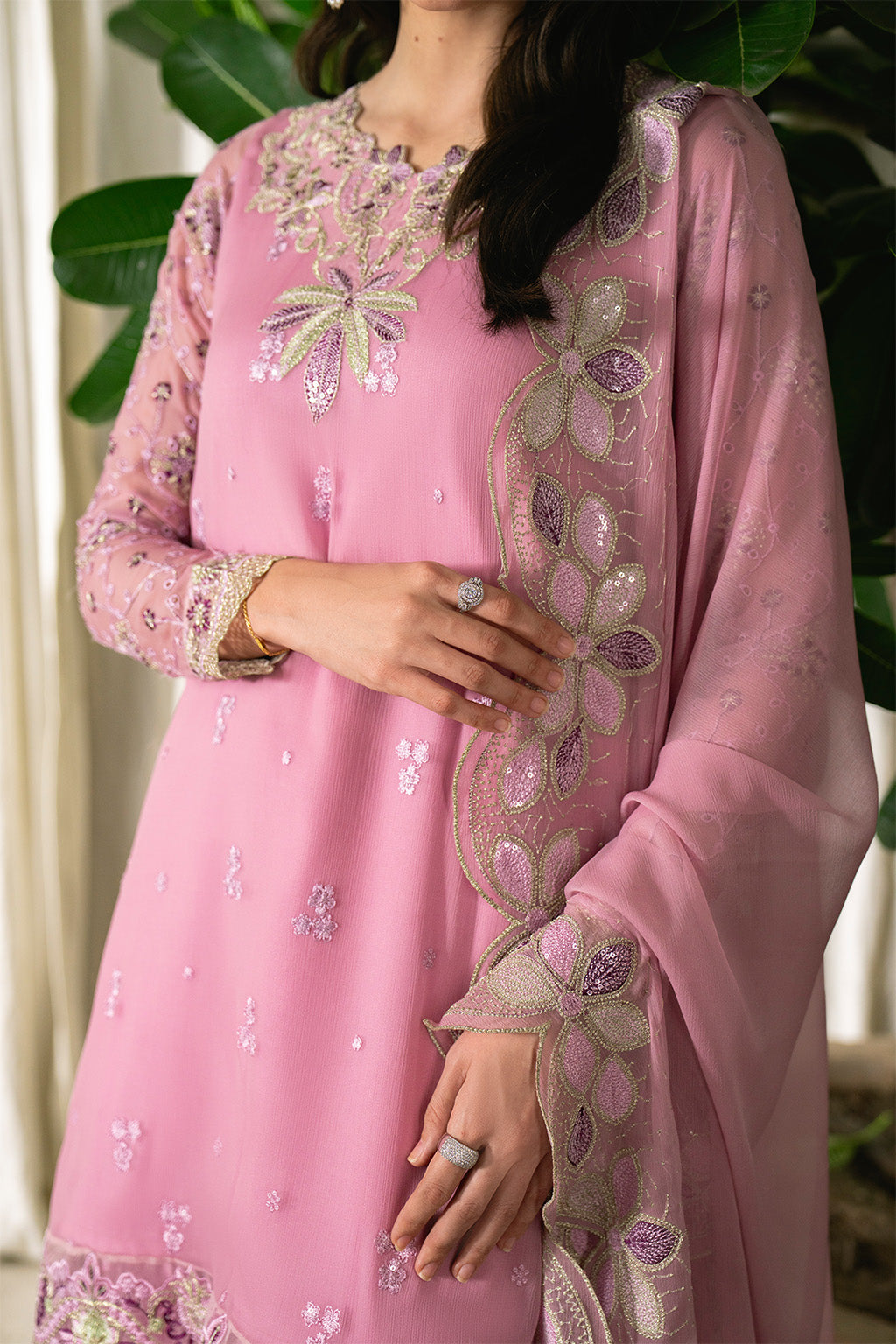 Neeshay | Ready to Wear Chiffon | RTW-CHFN-01 LILAC - by Libasekhas UK - Registered Vendor of : Neeshay - 100% Original Designer Dress