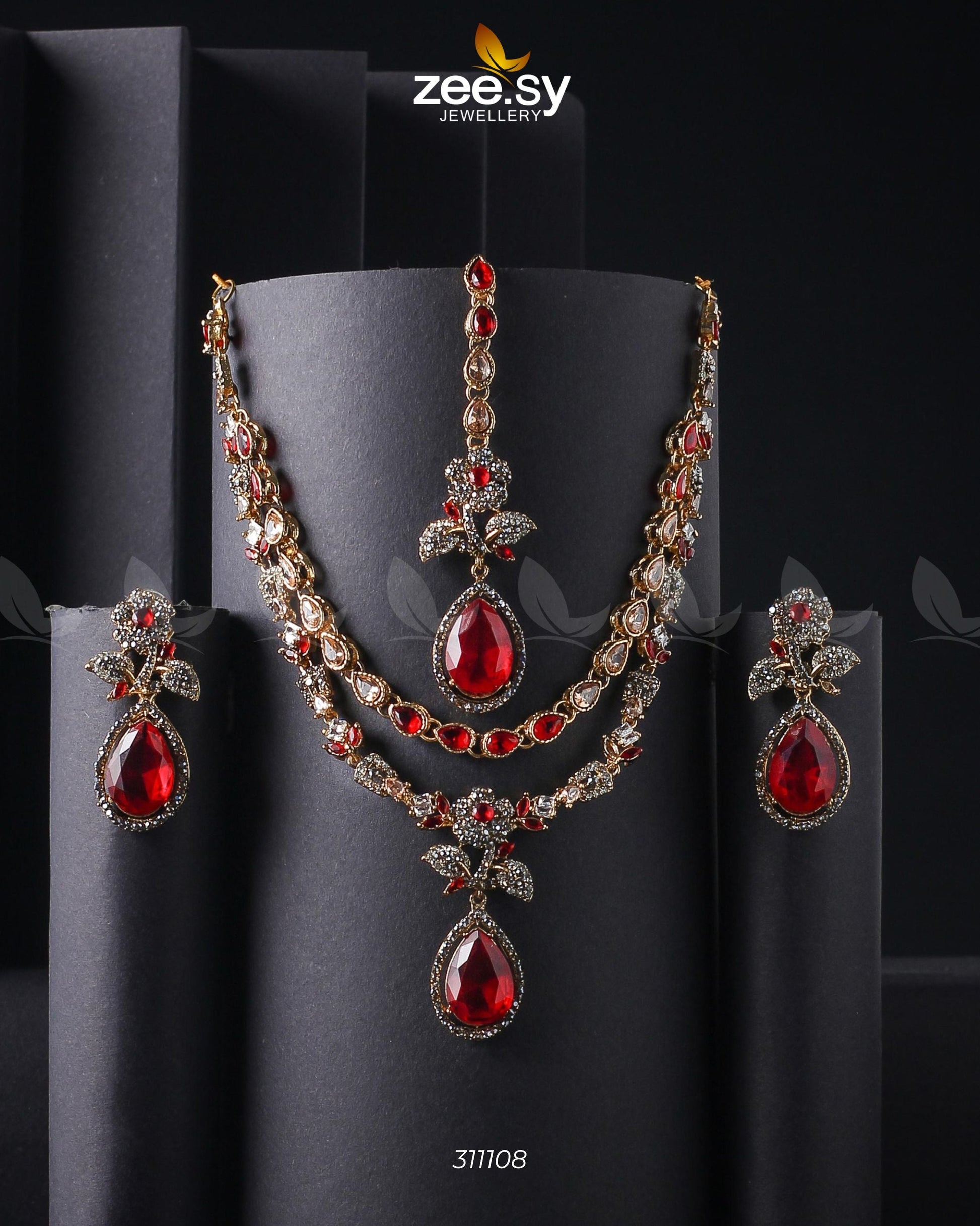 Amelia Necklace Set - by - Libasekhas UK - Registered Vendor of : Zeesy - 100% Original Designer Dresss