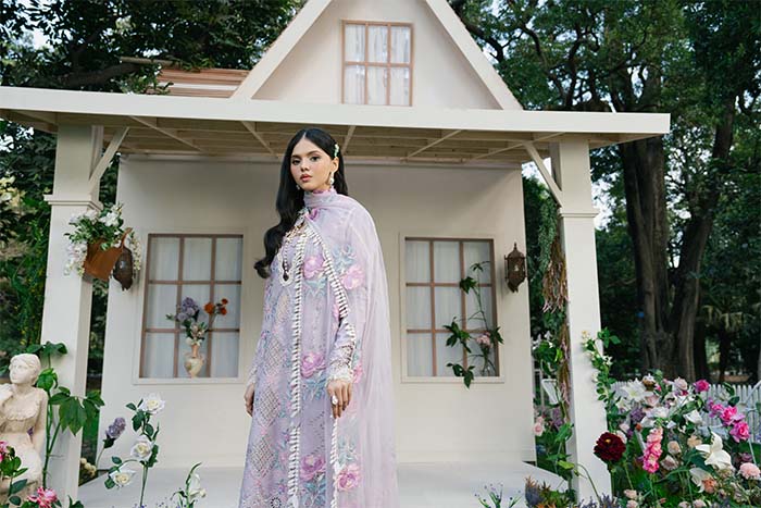 Zevk | Flora Festive Lawn | LILLY - by - Libasekhas UK - Registered Vendor of : Zevk - 100% Original Designer Dresss