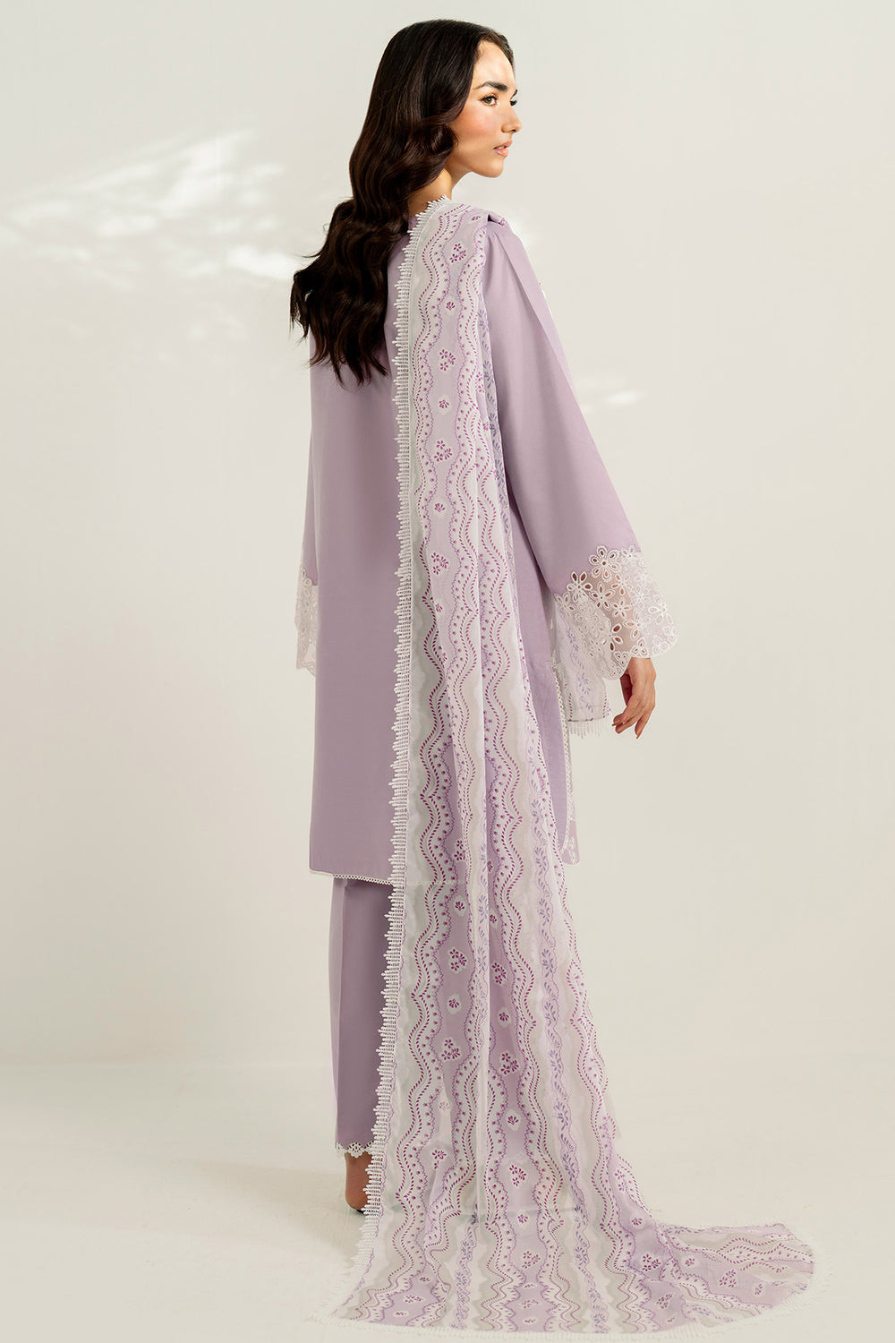 Farasha | Thread Lines Embroidered | Pastel Haze - by Libasekhas UK - Registered Vendor of : Farasha - 100% Original Designer Dress