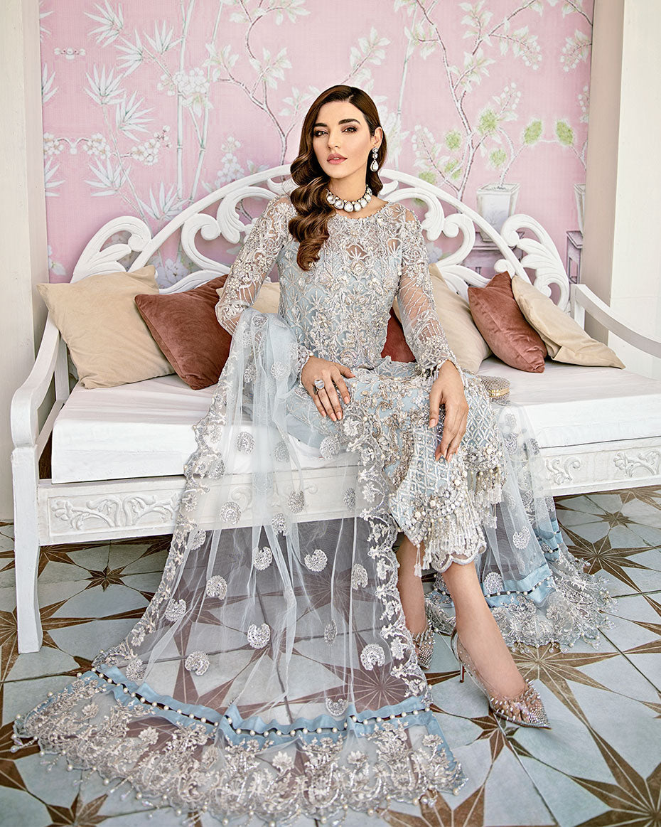 Gulaal | Wedding Formals | Avenir Embroidered Net 3-Piece Suit WS-01 - by - Libasekhas UK - Registered Vendor of : Gulaal - 100% Original Designer Dresss
