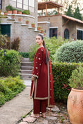 Farasha | Sorine Summer 26 | Maroon Majesty - by Libasekhas UK - Registered Vendor of : Farasha - 100% Original Designer Dress