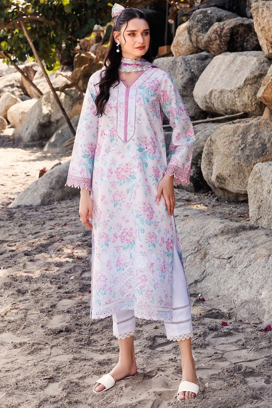 Farasha | Printed Essentials | Blossom Mist - by - Libasekhas UK - Registered Vendor of : Farasha - 100% Original Designer Dresss