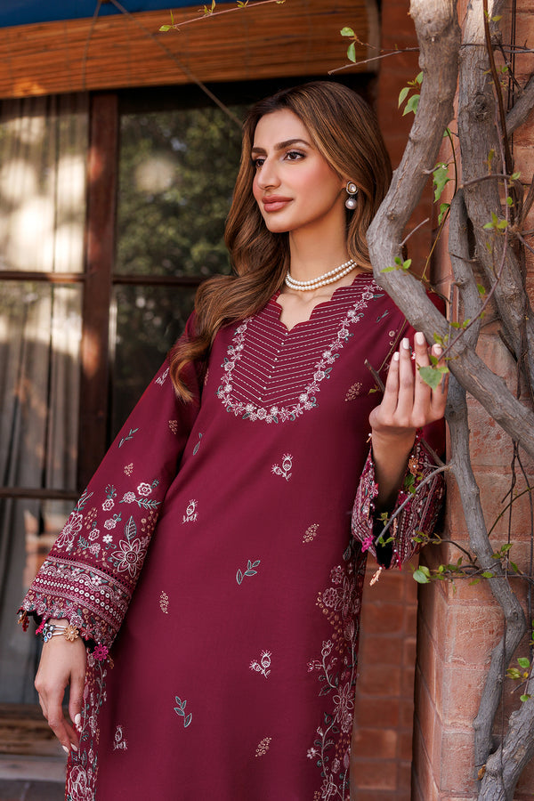 Farasha | Dastoor Embroidered Lawn SS24 | RUBY GLAM - by - Libasekhas UK - Registered Vendor of : Farasha - 100% Original Designer Dresss