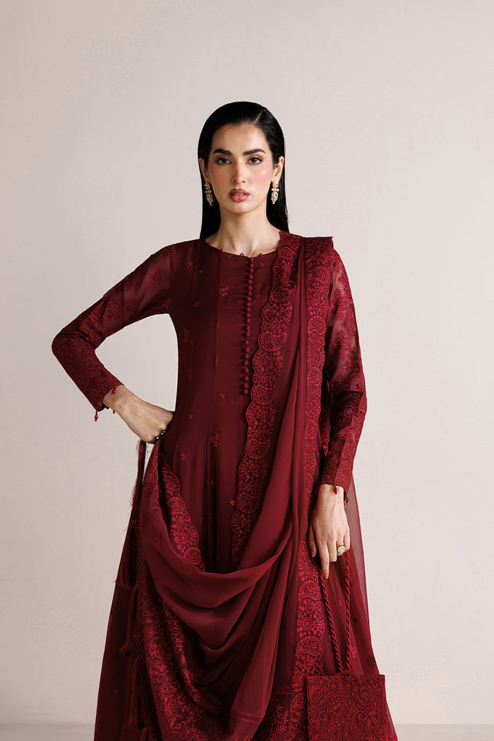 Farasha | Chiffon Essentials 26 | Merlot Satin - by Libasekhas UK - Registered Vendor of : Farasha - 100% Original Designer Dress