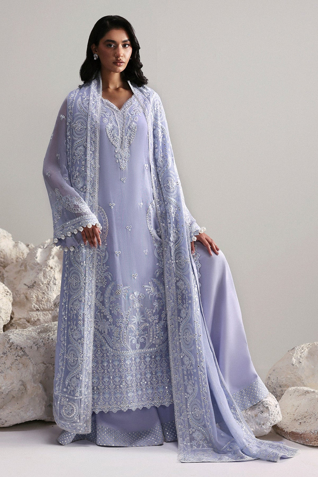 Afrozeh | Slate Ready to Wear | Vaelis - by Libasekhas UK - Registered Vendor of : Afrozeh - 100% Original Designer Dress