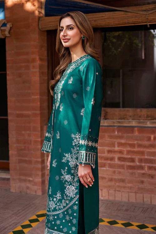 Farasha | Kaavish Lawn 24 | TEAL GARLAND - by - Libasekhas UK - Registered Vendor of : Farasha - 100% Original Designer Dresss