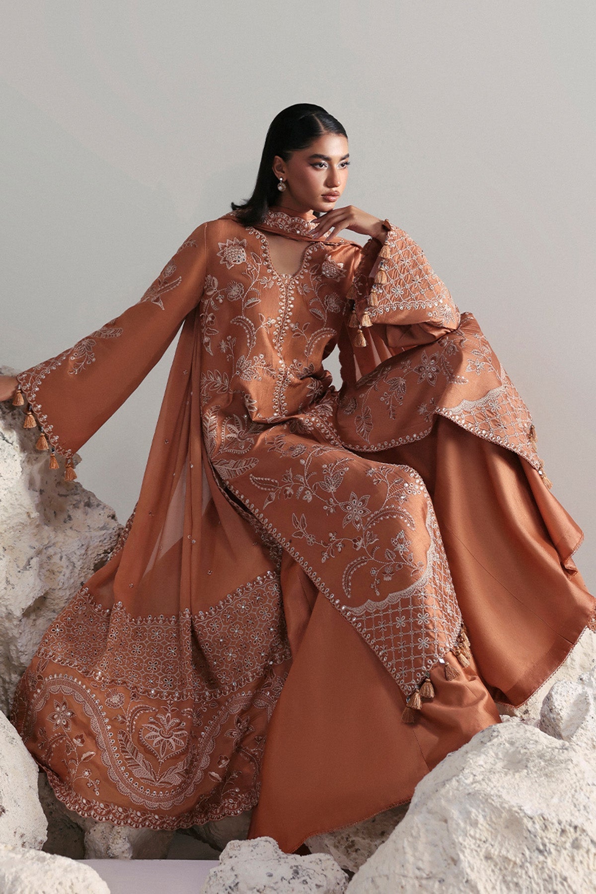 Afrozeh | Slate Ready to Wear | Anastaria - by Libasekhas UK - Registered Vendor of : Afrozeh - 100% Original Designer Dress