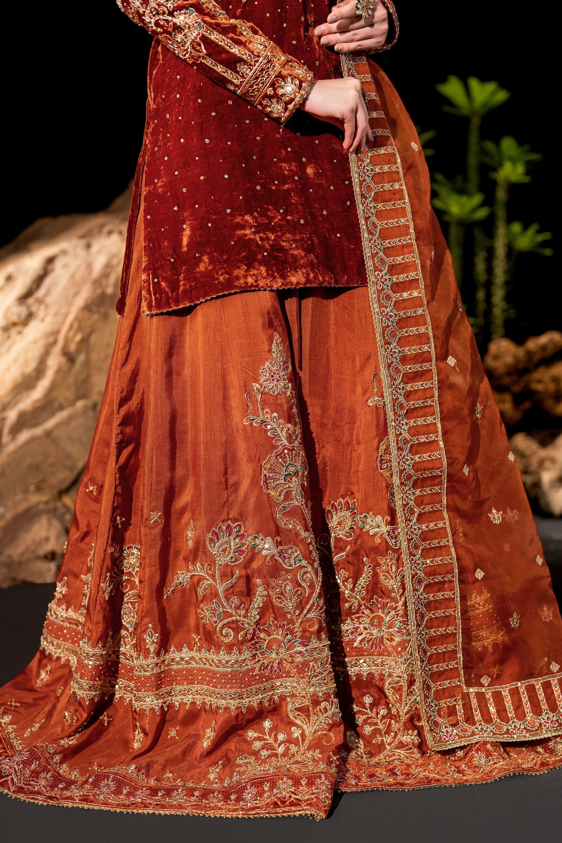 Naqshi | Makhmal 24 |  Amber - by - Libasekhas UK - Registered Vendor of : Naqshi - 100% Original Designer Dresss