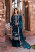 Farasha | Dastoor Embroidered Lawn SS24 | EMERALD CHARM - by - Libasekhas UK - Registered Vendor of : Farasha - 100% Original Designer Dresss