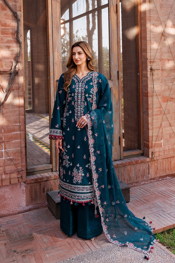 Farasha | Dastoor Embroidered Lawn SS24 | EMERALD CHARM - by - Libasekhas UK - Registered Vendor of : Farasha - 100% Original Designer Dresss