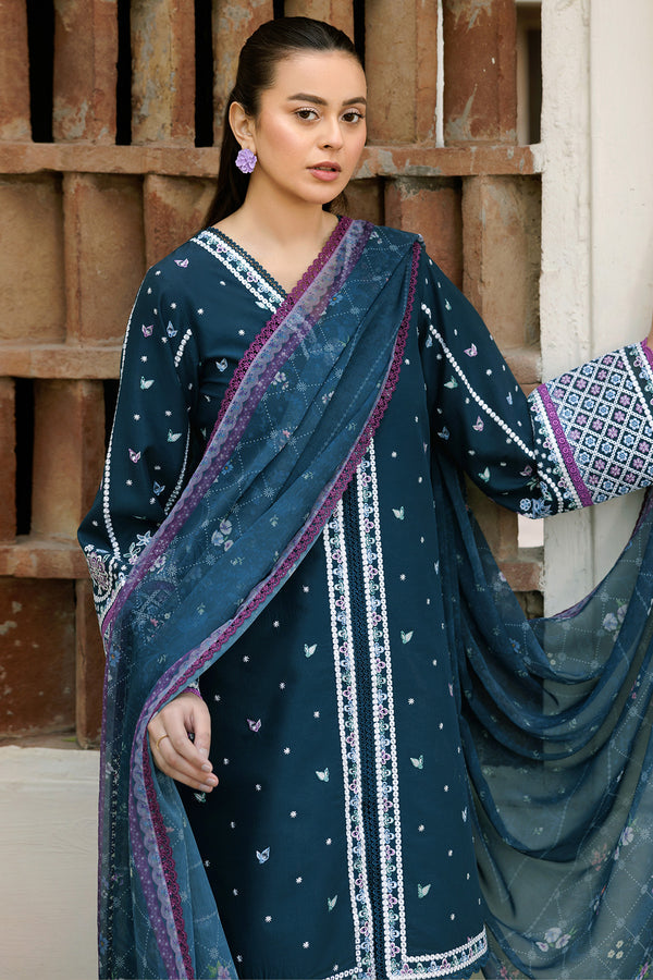 Farasha | Summer Weaves Embroidered Lawn | Blue Allure - by - Libasekhas UK - Registered Vendor of : Farasha - 100% Original Designer Dresss