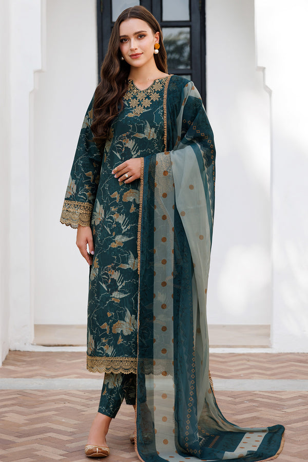 Farasha | Printed Essentials | Teal Bell - by - Libasekhas UK - Registered Vendor of : Farasha - 100% Original Designer Dresss
