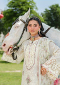 Elaf Premium | Luxury Lawn 25 | ELH-7A WHITE EMPRESS - by - Libasekhas UK - Registered Vendor of : Elaf Premium - 100% Original Designer Dresss