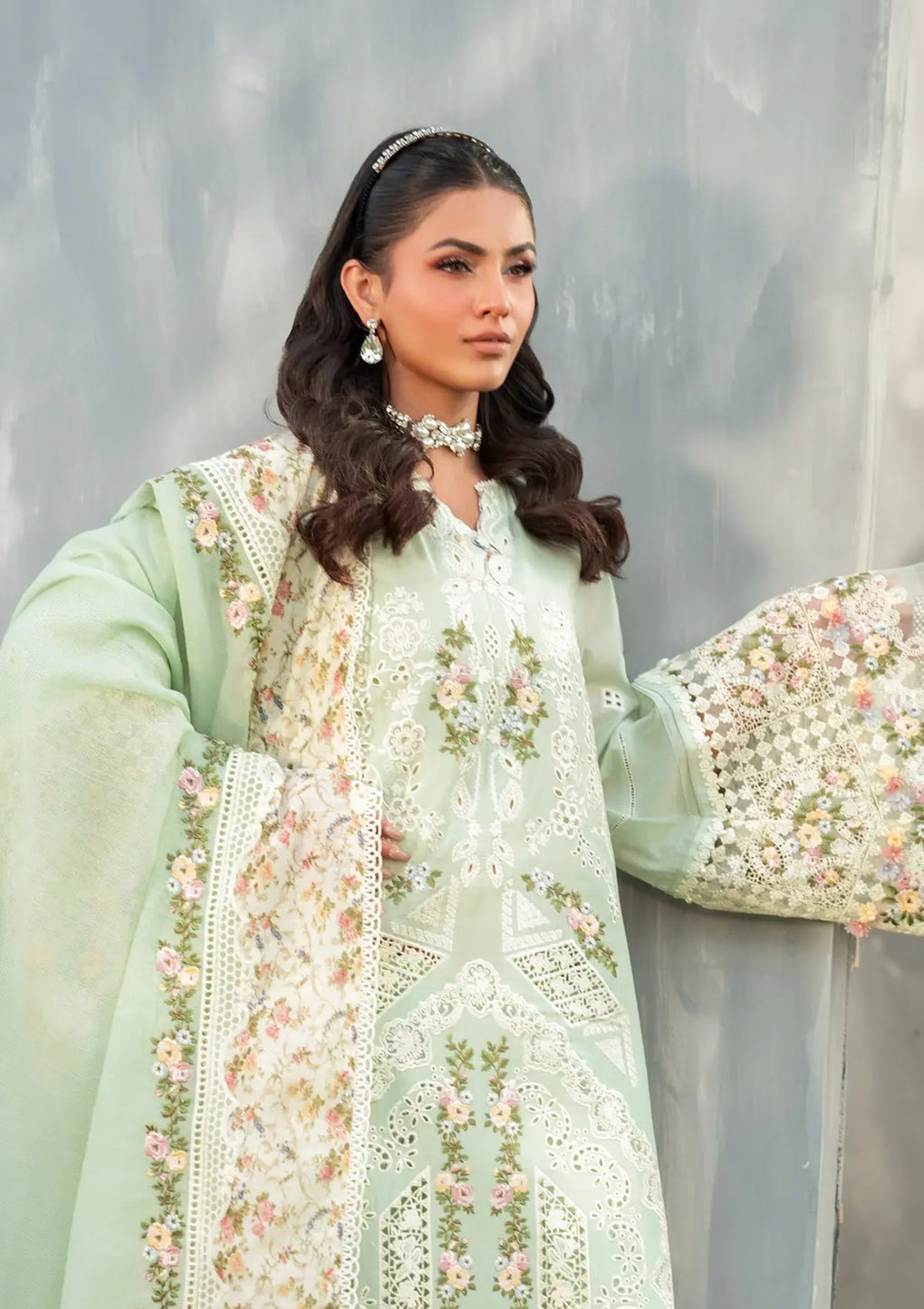 Elaf Premium | Luxury Lawn 25 | ELH-4B FROSTEL - by - Libasekhas UK - Registered Vendor of : Elaf Premium - 100% Original Designer Dresss