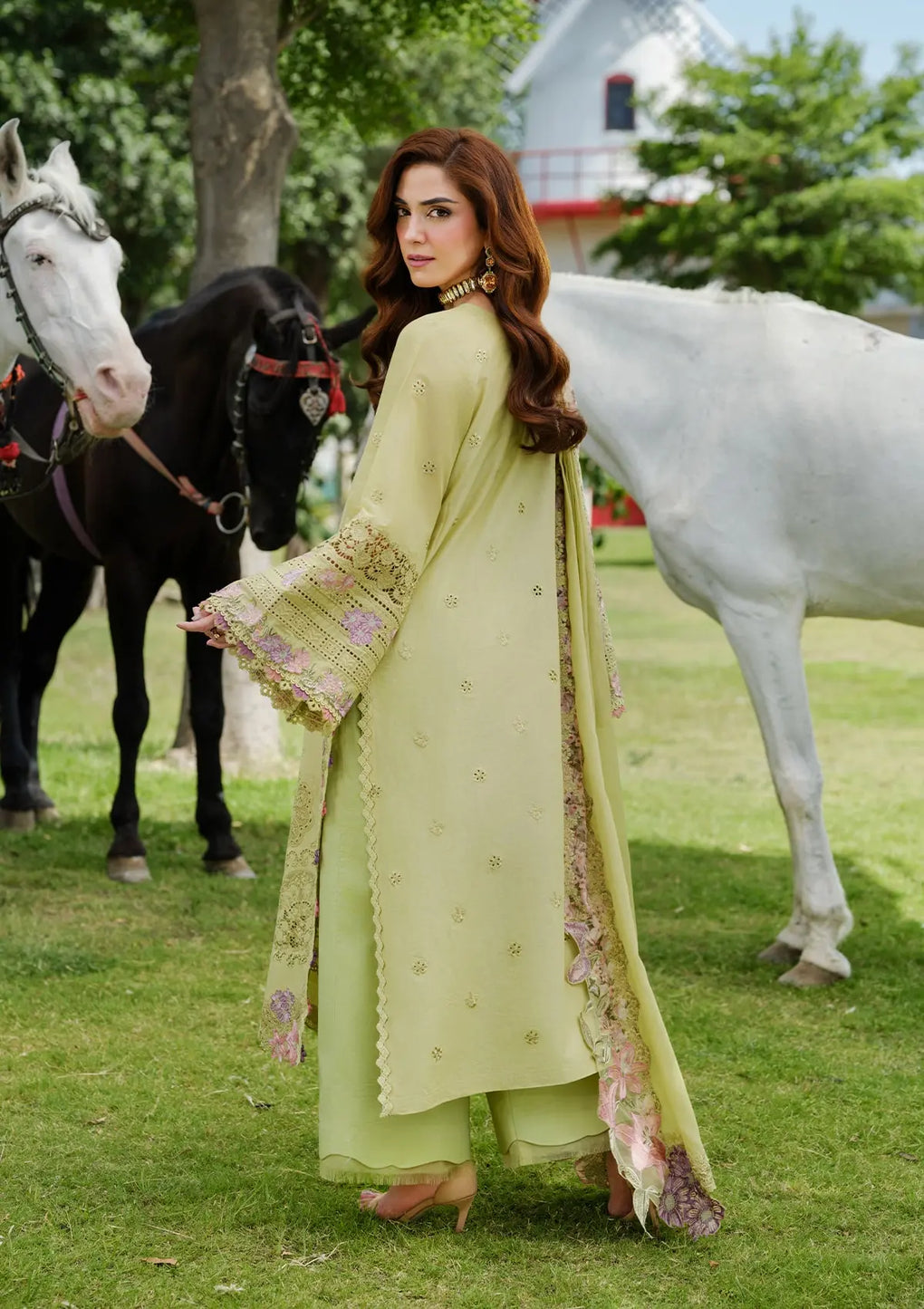 Elaf Premium | Luxury Lawn 25 | ELH-1A PISTACIA - by - Libasekhas UK - Registered Vendor of : Elaf Premium - 100% Original Designer Dresss