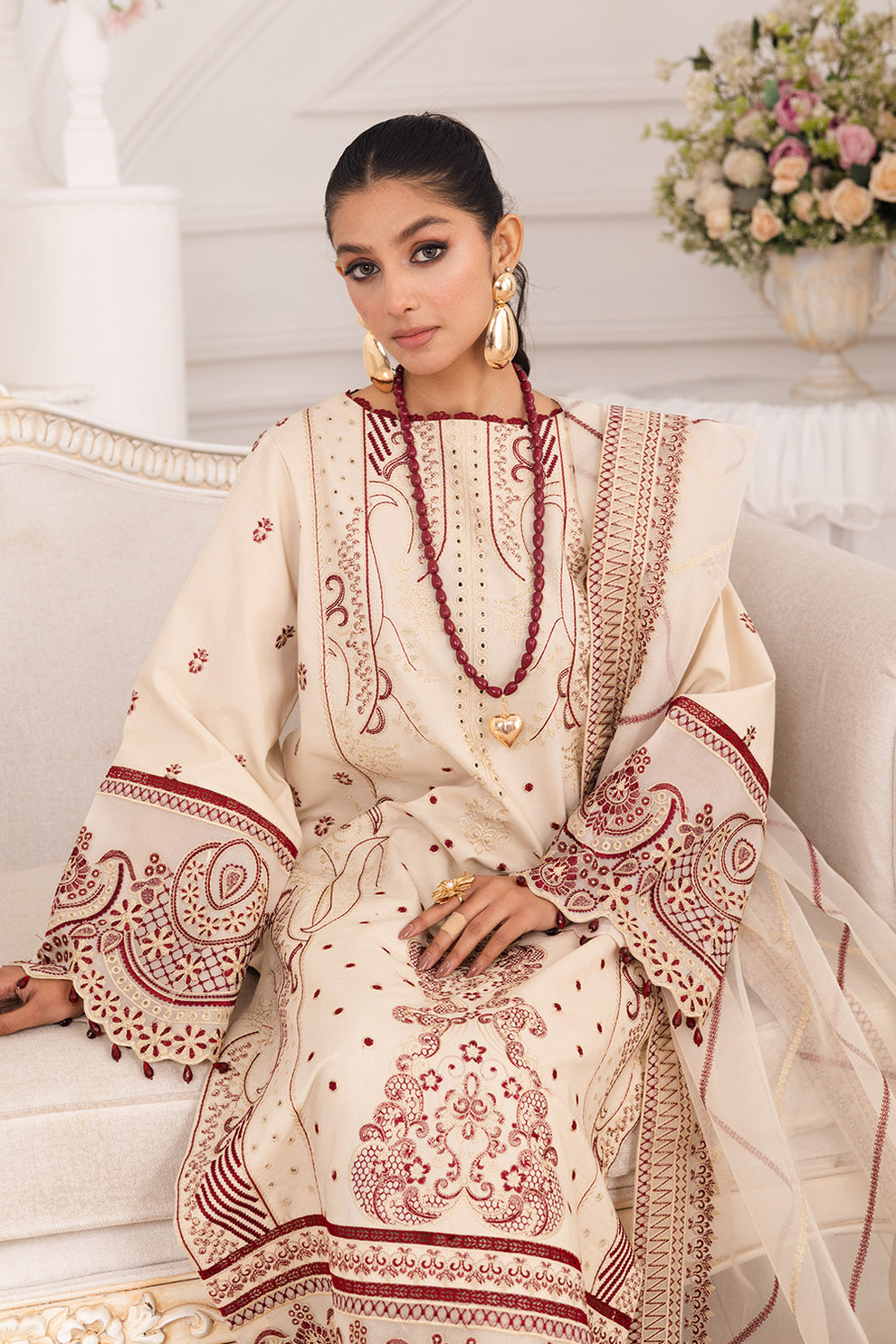Maryum N Maria | Mira Luxury Lawn | BEHNAZ - FS50098 - by - Libasekhas UK - Registered Vendor of : Maryum N Maria - 100% Original Designer Dresss