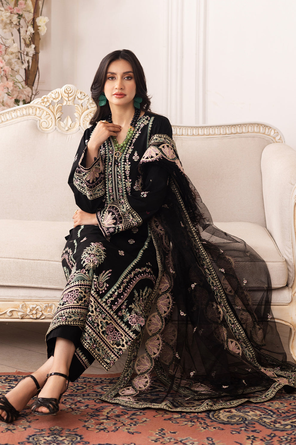 Maryum N Maria | Mira Luxury Lawn | SARA - FS50103 - by - Libasekhas UK - Registered Vendor of : Maryum N Maria - 100% Original Designer Dresss