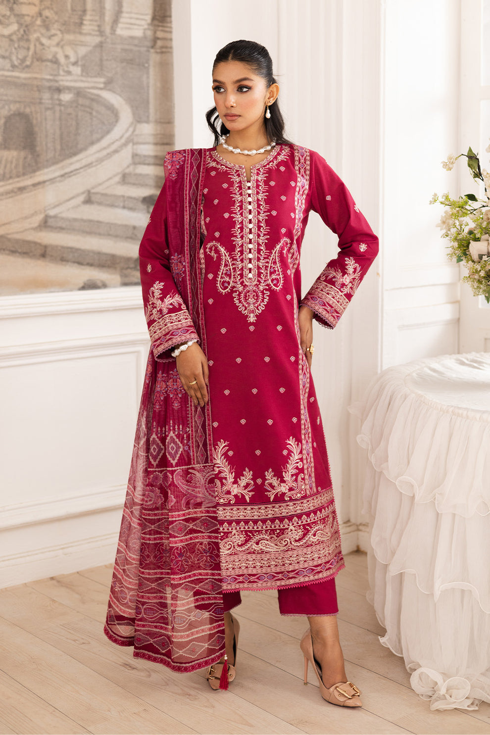 Maryum N Maria | Mira Luxury Lawn | NARGES - FS50108 - by - Libasekhas UK - Registered Vendor of : Maryum N Maria - 100% Original Designer Dresss