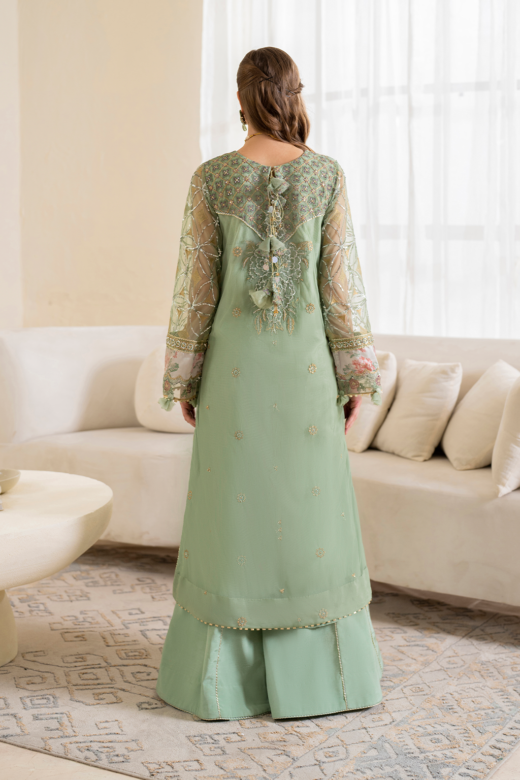 Iznik | Chinnon Chiffon | CC-41 Embroidered Net - by - Libasekhas UK - Registered Vendor of : Iznik - 100% Original Designer Dresss
