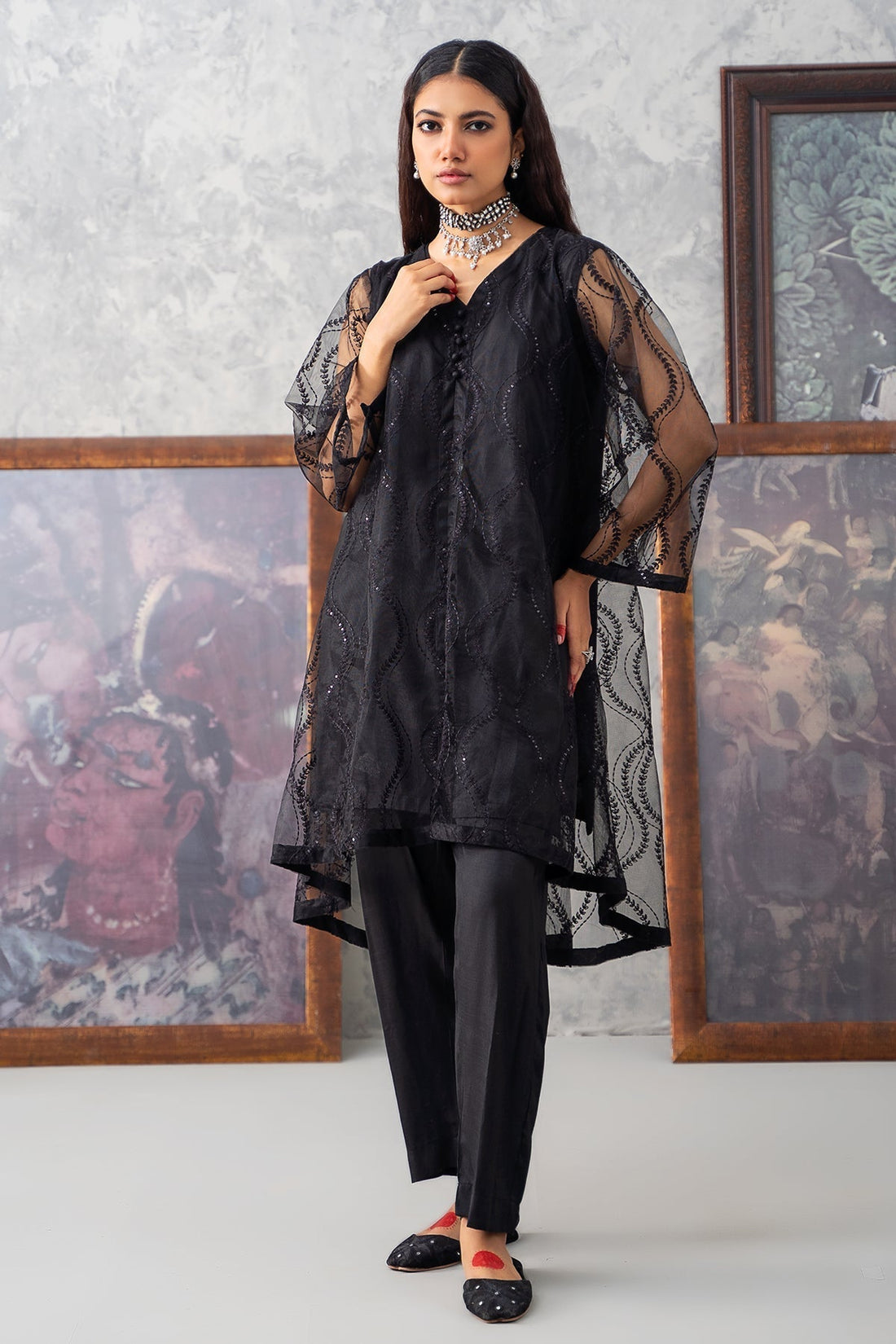 Charizma | Festive Pret | CMA-3-256 (BLACK) - by - Libasekhas UK - Registered Vendor of : Charizma - 100% Original Designer Dresss