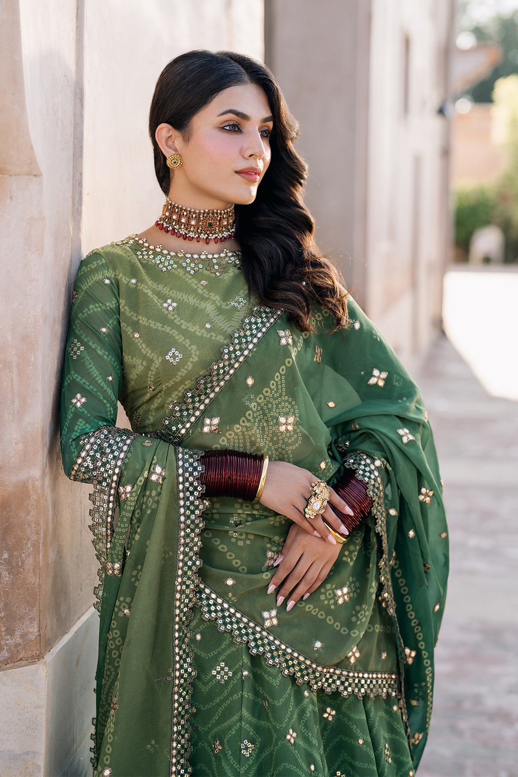Iznik | Bandhani Formals | UE-328 - by - Libasekhas UK - Registered Vendor of : Iznik - 100% Original Designer Dresss
