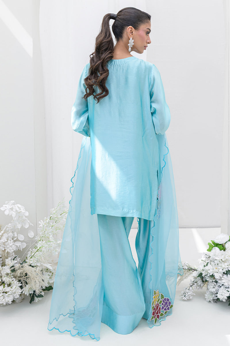 Chic Ophicial | Aarzu Luxe Pret | Sea Breeze Rose - by Libasekhas UK - Registered Vendor of : Chic Ophicial - 100% Original Designer Dress