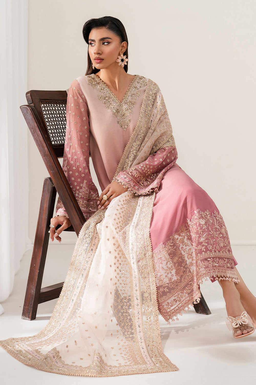 Baroque | Formals Collection | EMBROIDERED CHIFFON UF-4135 - by Libasekhas UK - Registered Vendor of : Baroque - 100% Original Designer Dress