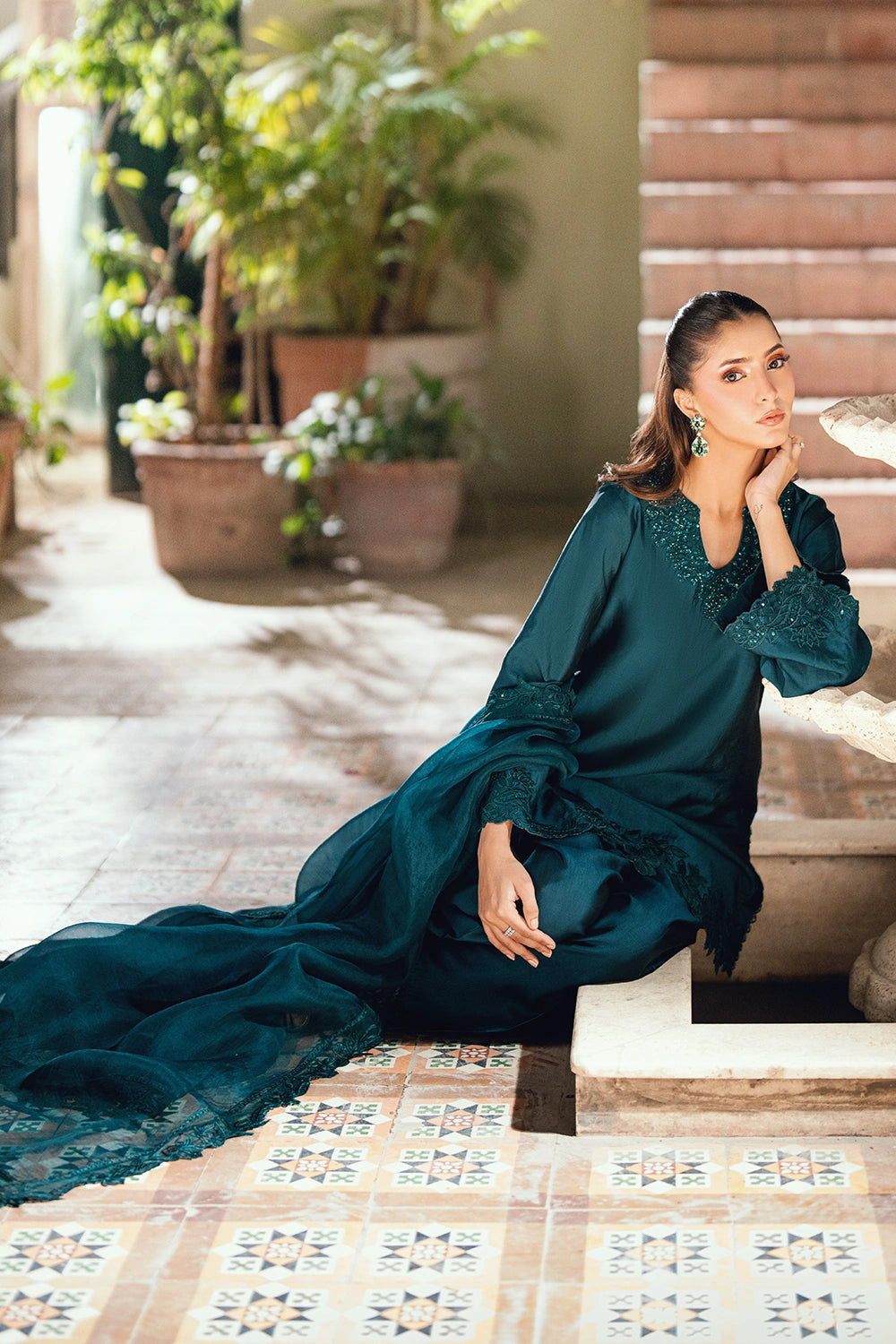 Azure | Vogue Formals | Teal Tiara - by Libasekhas UK - Registered Vendor of : Azure - 100% Original Designer Dress