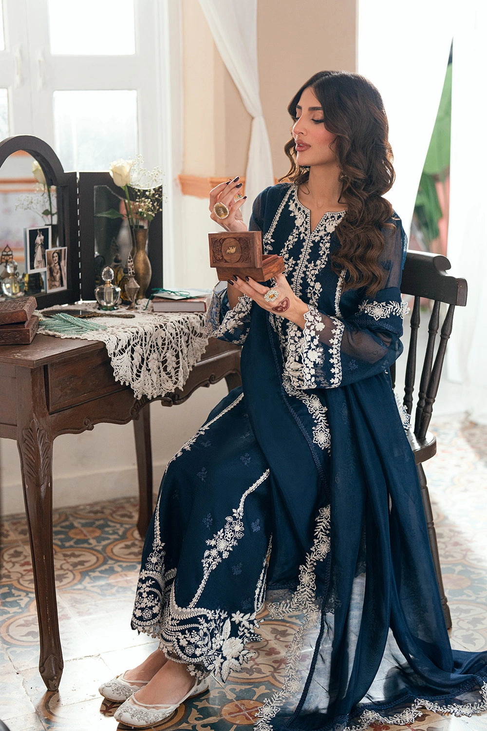 Azure | Eid Drop | Stellar Blue - by Libasekhas UK - Registered Vendor of : Azure - 100% Original Designer Dress