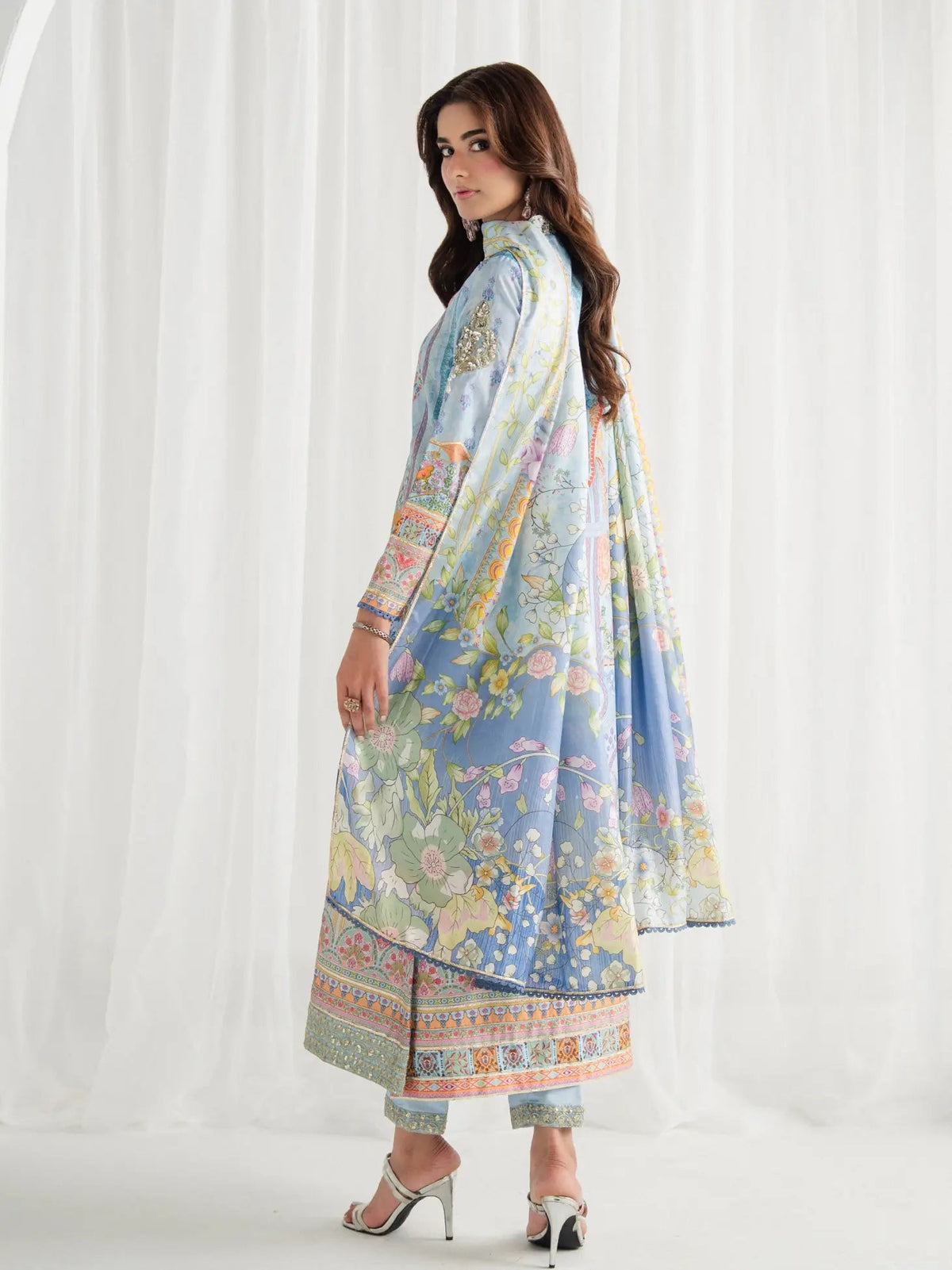 Gulaal | Aira Printed Silk | Misty - by Libasekhas UK - Registered Vendor of : Gulaal - 100% Original Designer Dress