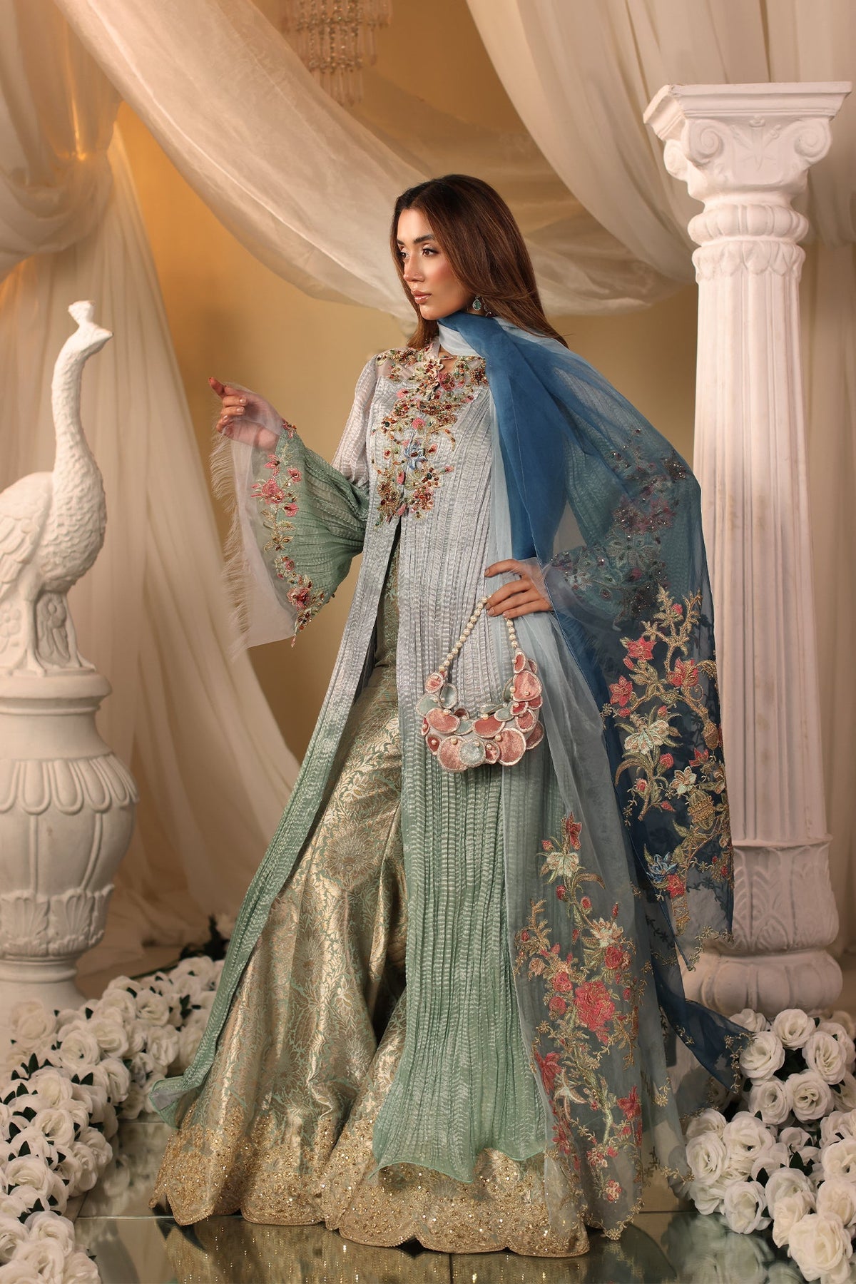 Musferah Saad | Casa Blance |Glacial Ombre - by Libasekhas UK - Registered Vendor of : Musferah Saad - 100% Original Designer Dress