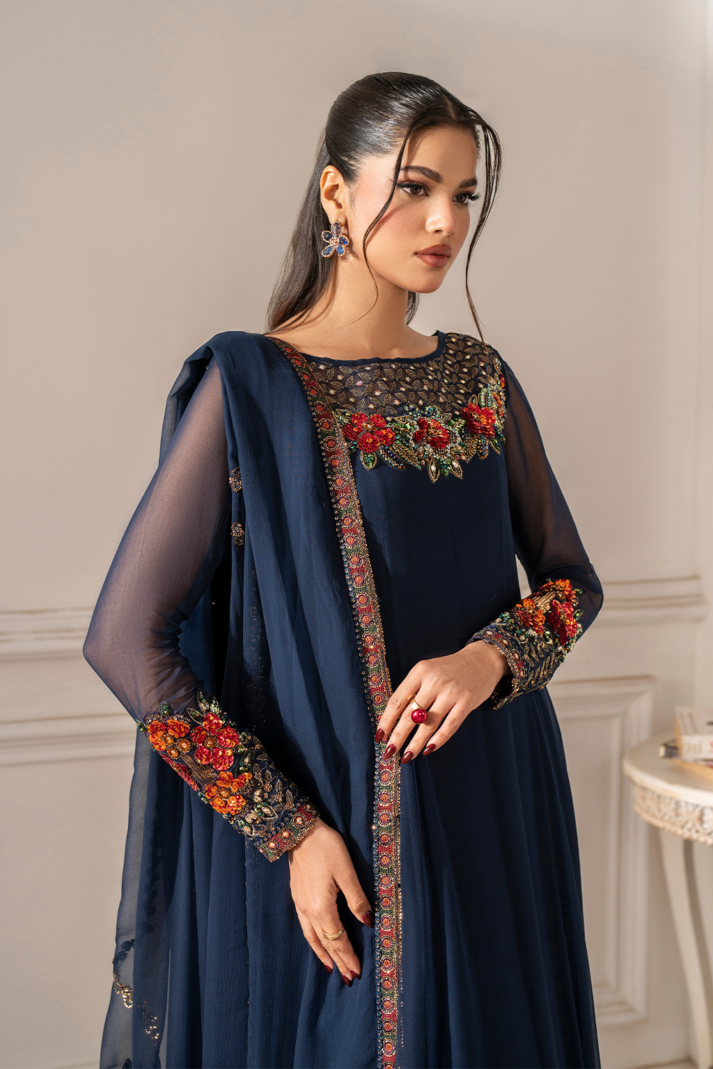 Iznik I Festive Formal I UE-412 Embroidered Chiffon - by Libasekhas UK - Registered Vendor of : Iznik - 100% Original Designer Dress