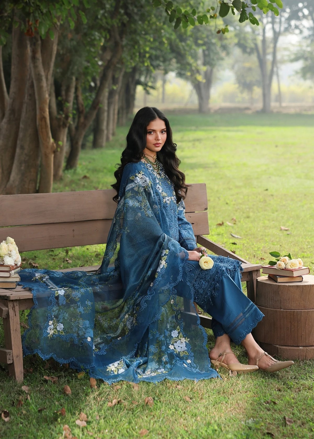 Sardinia | Tales of Petals | BLUE BLOSSOMS - by Libasekhas UK - Registered Vendor of : Sardinia - 100% Original Designer Dress