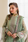 Iznik | Chinnon Chiffon | CC-41 Embroidered Net - by - Libasekhas UK - Registered Vendor of : Iznik - 100% Original Designer Dresss