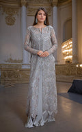 Threads and Motifs | Formal Dresses 25 | Net Embroidered Jacket with Skirt - by Libasekhas UK - Registered Vendor of : Threads and Motifs - 100% Original Designer Dress