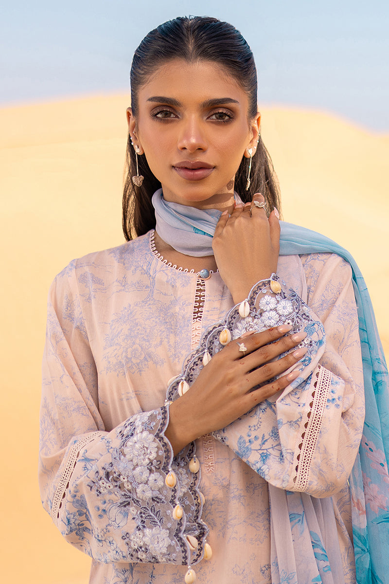 Cross Stitch | Eid Lawn 24 | PEACH - by - Libasekhas UK - Registered Vendor of : Cross Stitch - 100% Original Designer Dresss