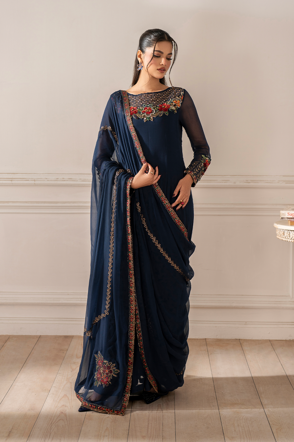 Iznik I Festive Formal I UE-412 Embroidered Chiffon - by Libasekhas UK - Registered Vendor of : Iznik - 100% Original Designer Dress