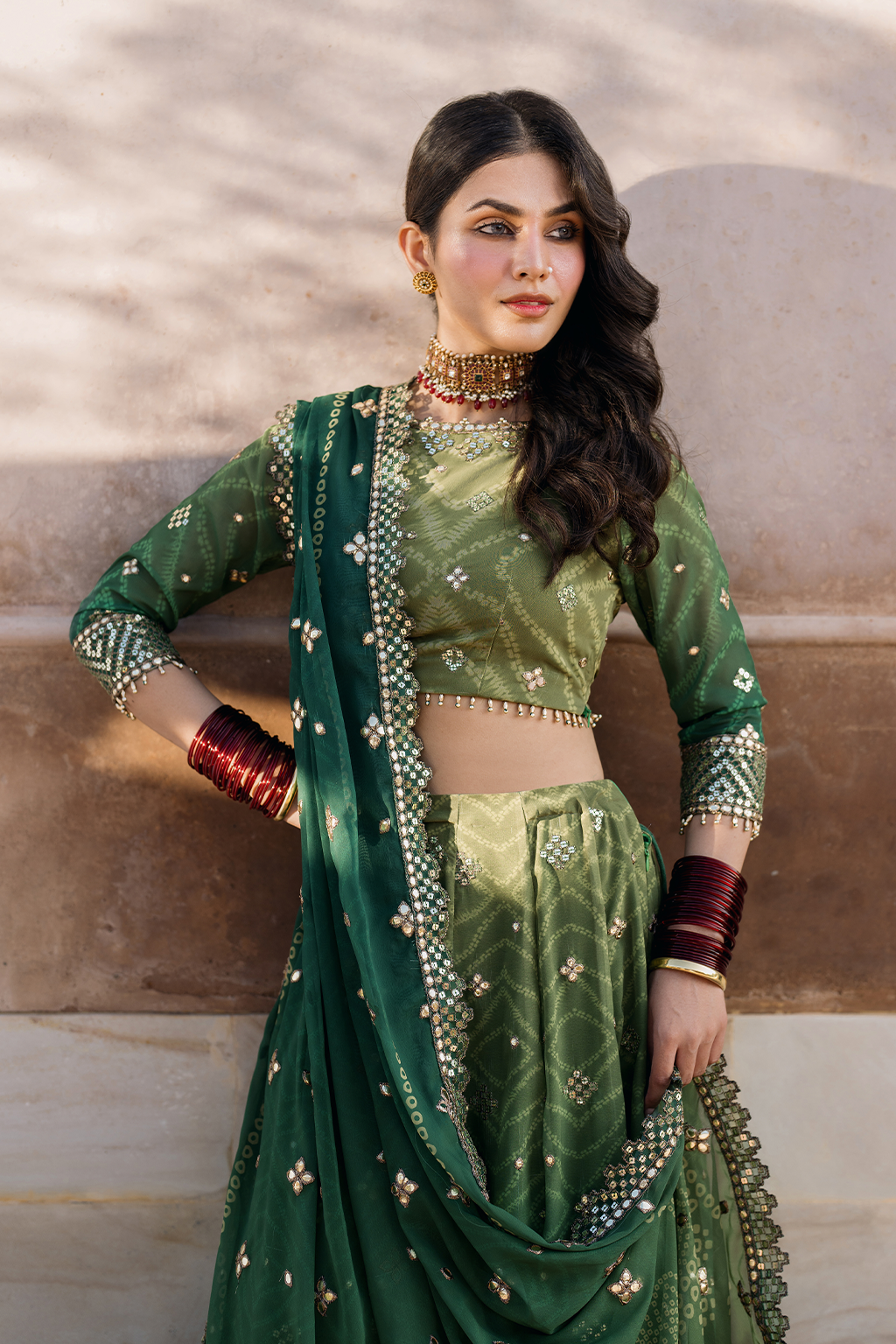 Iznik | Bandhani Formals | UE-328 - by - Libasekhas UK - Registered Vendor of : Iznik - 100% Original Designer Dresss
