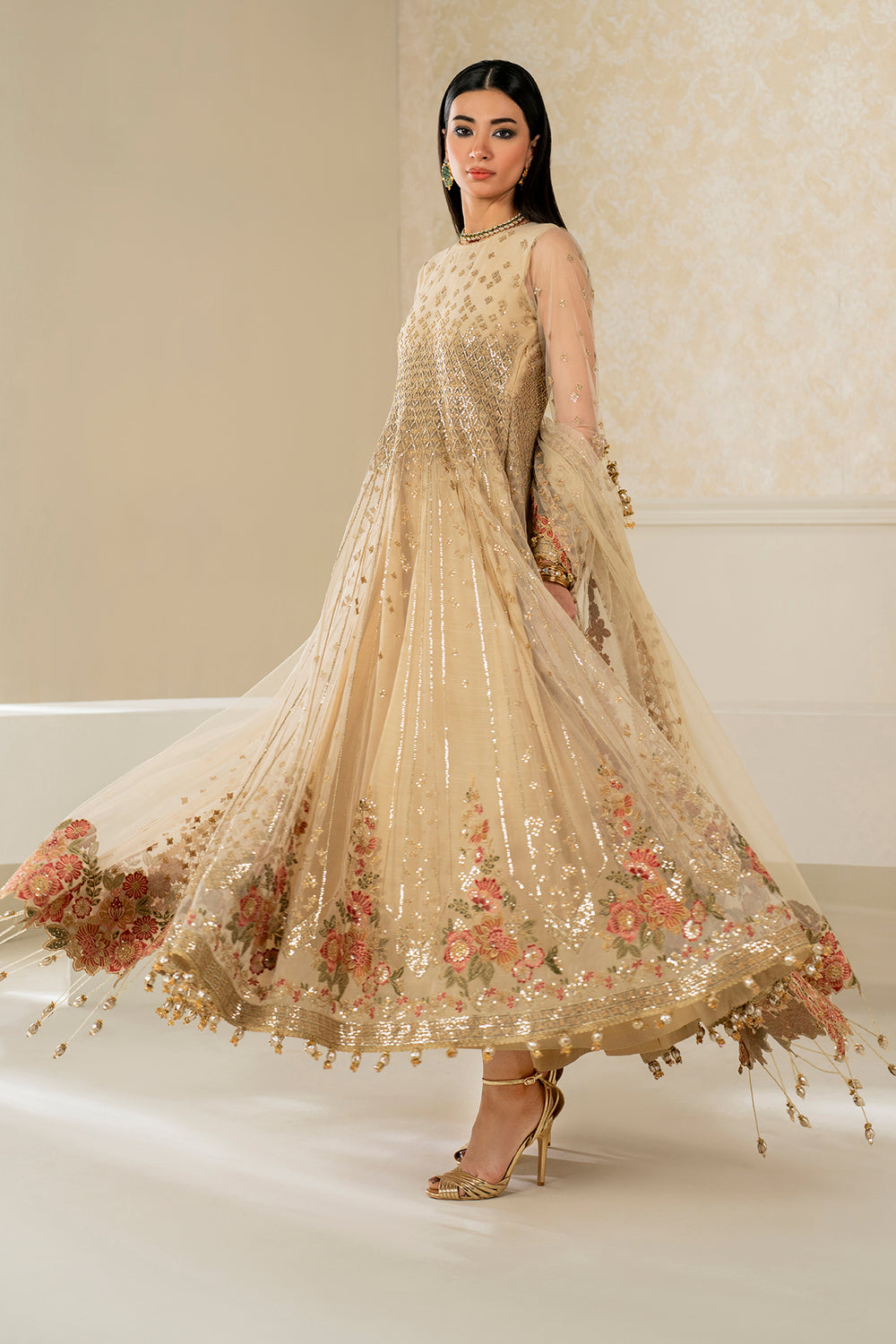 Baroque | Formals Collection | EMBROIDERED NET UF-4159 - by Libasekhas UK - Registered Vendor of : Baroque - 100% Original Designer Dress