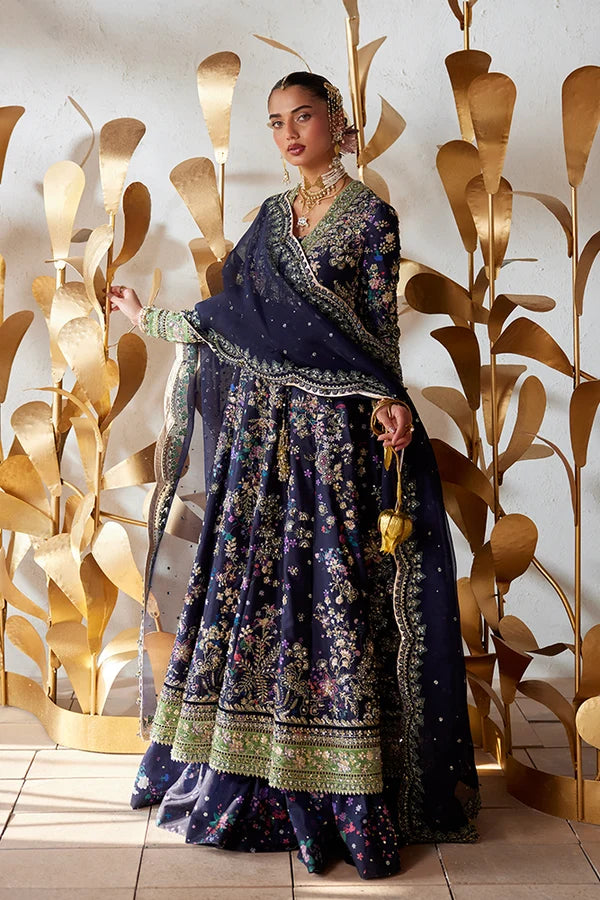 Suffuse | Freeshia RTW '26 | Midnight Blue Pishwas & Garara-Delina